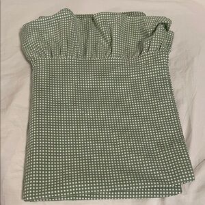 Ralph Lauren Green Gingham ruffle pillowcase